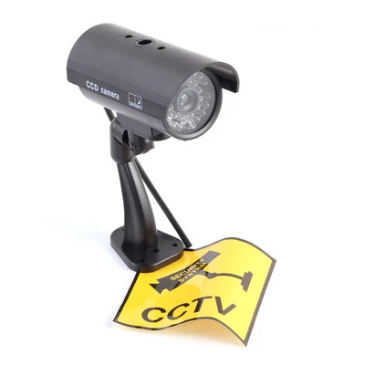 Flashing Light Dummy Security Camera Fake IR Red LED Surveillance Bullet CCTV - Image 1 of 4