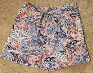 Women's DR2 Paisley Patterned Tie Waist w/Elastic Back Shorts w/Pockets Sz Large - Picture 1 of 10
