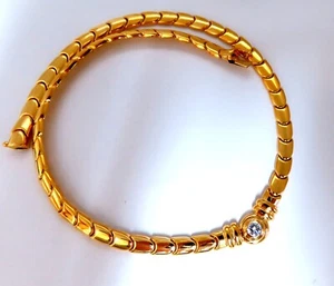 0,45 kt natürlicher Solitär runder Diamant Schuppen Gliederkette 14 kt ** - Bild 1 von 6