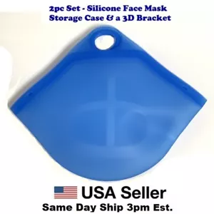 Custodia portaoggetti maschera viso silicone blu e staffa 3D telaio interno US SPEDIZIONE VELOCE 2pz - Foto 1 di 12