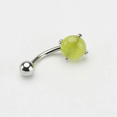 Anillos quirúrgicos de acero inoxidable 14G para ombligo de ópalo anillo para ombligo barra perforadora  Foto 1 de 4