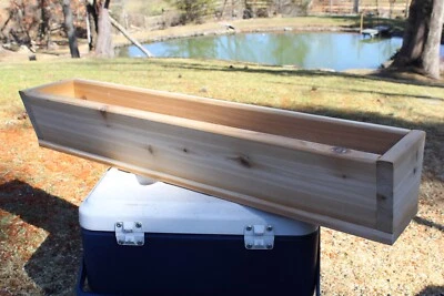 30" WINDOW FLOWER BOX SLANT FRONT NATURAL CEDAR WOOD PLANTER GARDEN PLANTS DECK - Image 1 of 4