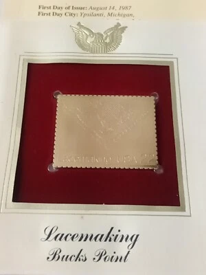 Golden Replicas United States Stamp 1987 Lacemaking Bucks Point - Image 1 of 4