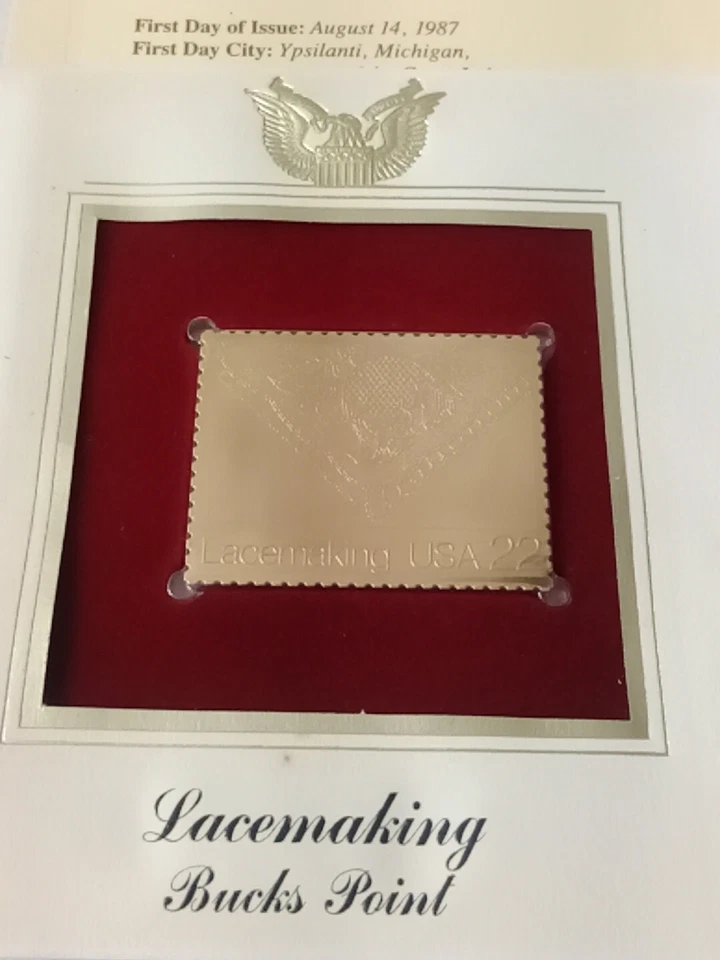 Golden Replicas United States Stamp 1987 Lacemaking Bucks Point - Image 1 of 4