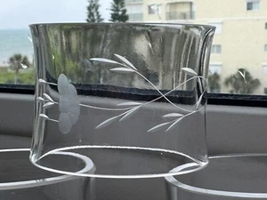 Vtg (4) Princess House HERITAGE Crystal Napkin Rings Set Frosted Cut Glass 6488 - Picture 1 of 6