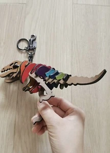 Coach Rainbow Color Rexy Keychain Bag Charm Dinosaur - Picture 1 of 8