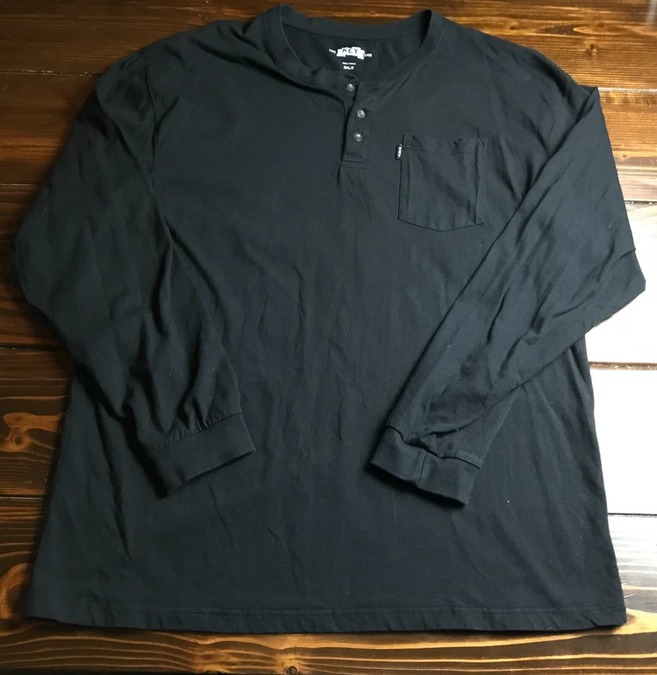 Key Shirt, Men's Size 2XL, Black, Long Sleeve with Pocket, 1/4 Button Up - Image 1 of 4