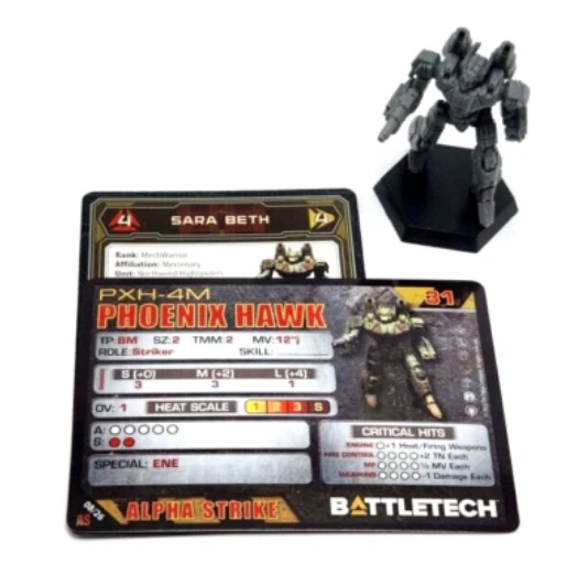 Battletech Phoenix Hawk Mech + Pilot Cards Alpha Strike Box Set Inner Sphere - Image 1 of 1