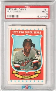 ROD CAREW 1973 Kellogg's #51 PSA 9 MINT - TWINS - Picture 1 of 2