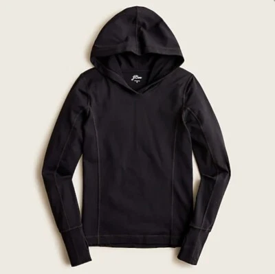 NUEVO CON ETIQUETAS J. Sudadera con capucha ajustada Crew para mujer en Signature Flex - negra - talla X pequeña Foto 1 de 3