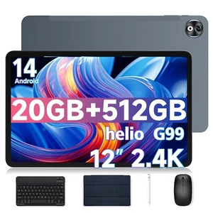 DOOGEE T40 PRO Android 14 Tablet, 20GB+512GB 12" 2.4K IPS Tablet 10800mAh 4G LTE - Picture 1 of 8