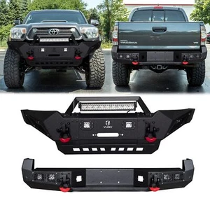 Vijay For 2005-2015 Toyota Tacoma Front/Rear Bumper W/Winch Plate&LED Lights - Picture 1 of 13
