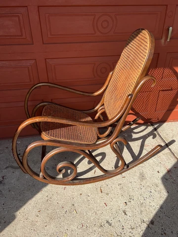 Vintage Bentwood Rocking Chair Rocker Cane Italy Mid Century Modern Thonet STYLE Cover