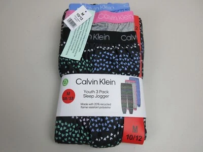 Calvin Klein Youth 3 Pack Sleep Jogger Size M 10/12 - Hearts, Pink, Purple (NWT) - Image 1 of 4