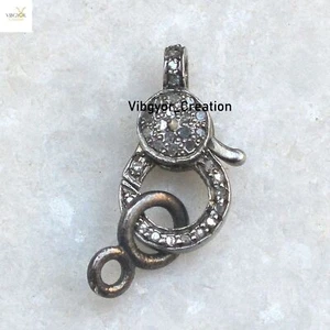 ¡Oferta! Cierre de broche de langosta de diamantes pavé natural 925 plata maciza encontrar joyas - Imagen 1 de 3