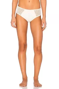 MINKPINK Womens Swimwear Dream Weaver High Waist Cream Bikini Bottom Size S - Picture 1 of 3