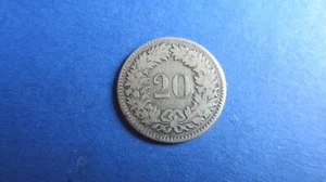 Schweiz Silber 20 Rappen 1851 seltener Jahrgang in s+/s- - Bild 1 von 2