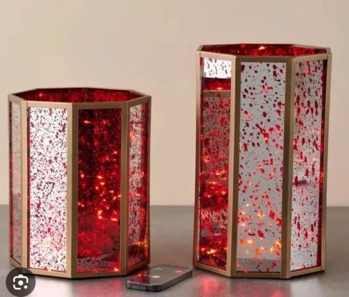 Home Reflections Small & Large RED Mercury Lantern w/ Fairy Lights - LAST ONE!🎀 - Image 1 of 2