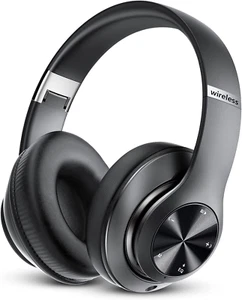 Bluetooth Headphones over Ear, 60 Hours Playtime Foldable Headphones Wireless Bl - Picture 1 of 6