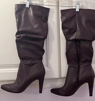 Christian Siriano Mujer Talla 10 Púrpura 4 Pulgadas Tacón Parcial Cremallera Botas Altas Foto 1 de 3