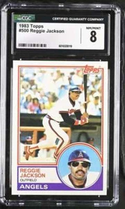 1983 TOPPS #500 REGGIE JACKSON CGC 8 NM/MINT ANGELS 1761 - Picture 1 of 2