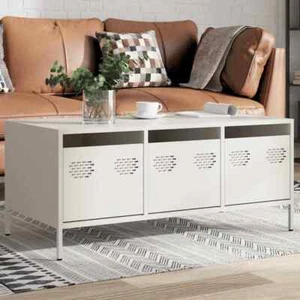 vidaXL vidaXL Coffee Table White 101.5x50x43.5 cm Cold-rolled Steel - Picture 1 of 1