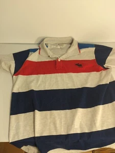 Size L Mens Striped Abercrombie & Fitch Polo Shirt - Picture 1 of 5