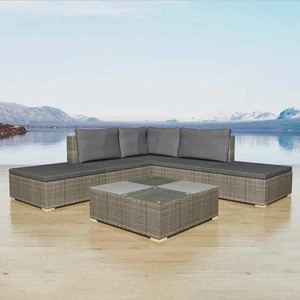 Garden Furniture Set Grey PE Rattan Medium Modular vidaXL - Picture 1 of 3
