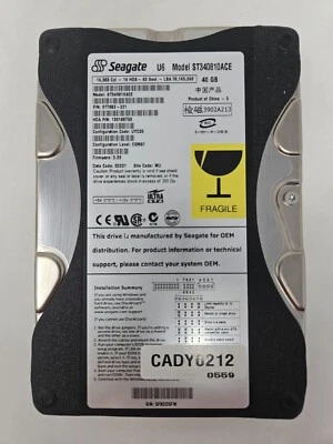 Seagate 40GB ST340810ACE IDE HDD - TESTED - Image 1 of 3