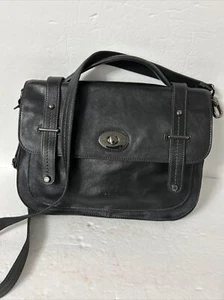 Picard Black Pebbled Leather Briefcase Euc - Picture 1 of 9