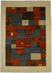 6X8 ft Multicolored Indo-Gabbeh Oriental Rug Tribal Design Kids Room Carpet - Picture 1 of 14