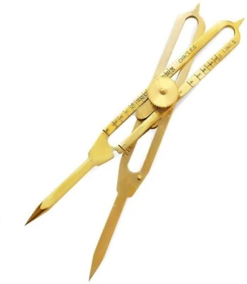 6" Brass Proportional Divider/Layout Tool Engineer Drafting Tools For Students - Image 1 of 4