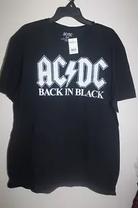 AC/DC Back in Black men's 2XL T-Shirt in Black classic rock NWT - Picture 1 of 4