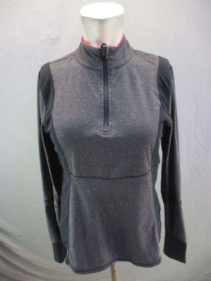 Top Pullover Kyodan Talla M Mujer Gris/Negro Atlético Manga Larga 1/2 Cremallera 7Y135 Foto 1 de 4