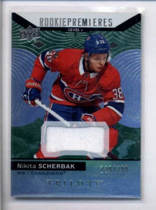 NIKITA SCHERBAK 2017/18 UPPER DECK TRILOGY ROOKIE USED WORN JERSEY #/399 AJ1941 - Picture 1 of 1