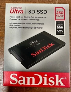 NEW SanDisk Ultra 3D 250GB Internal SSD SDSSDH3-250G-G25 Fast FREE US Shipping!! - Afbeelding 1 van 2