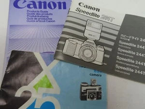 Vintage Lot Camera Product Guides Canon t50 Speedlite FD Lens Kodak Instamatic - Picture 1 of 9