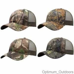 Real Tree Meshback Camouflage Baseball Cap Hunting Hat Army Airsoft Oak Leaf UK - Picture 1 of 8
