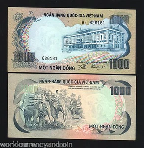 VIETNAM SOUTH 1000 DONG P-34 1972 x 100 Pcs Lot BUNDLE ELEPHANT AUNC PACK NOTE - Picture 1 of 2