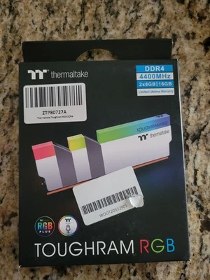 Thermaltake TOUGHRAM RGB White DDR4 4400MHz 16GB (8GB x 2) 16.8 Million Color - Image 1 of 3
