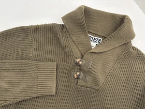 Duluth Trading Men's Brigadier Shawl Collar Rib Knit Heavy Green Sweater, XLT - Picture 1 of 7
