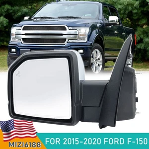 Left Side Mirror Chrome For 2015-2020 Ford F-150 Power/Signal/Blind Spot Camera - Picture 1 of 17