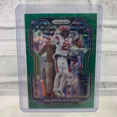2020 Panini Prizm Football Julian Blackmon RC Green Scope Prizm /75 #330 - Image 1 of 2