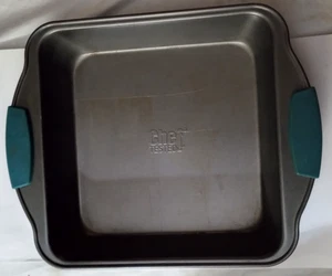 Teglia da forno antiaderente quadrata CHEF TESTATA grigia con manici in silicone teal 10,5x8,5" - Foto 1 di 3