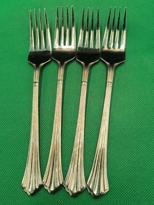 Juego de 4 tenedores de cena Estia DORIAN patrón acero inoxidable 7 3/8" Corea Foto 1 de 4
