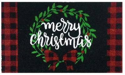 Briarwood Lane Christmas Wreath Natural Fiber Coir Doormat - Image 1 of 2