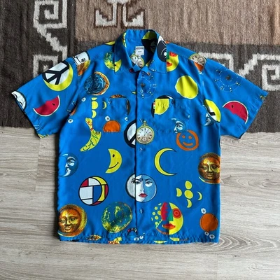 Moschino Jeans Men's Blue Celestial Graphic Print Short Sleeve Shirt Size M - Image 1 of 4