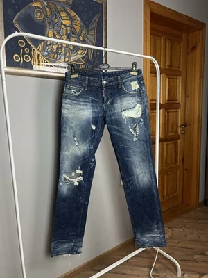 Dsquared2 Blue Distressed Denim Slim Fit Jeans Pants Size 48 - Image 1 of 4
