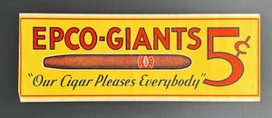 Unique Vintage Original Epco-Giants 5¢ Cigar Advertising Poster 7.5x21 - Picture 1 of 2