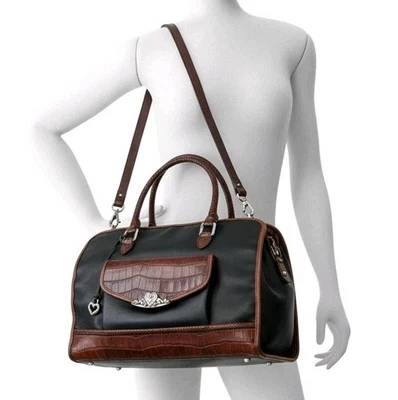 Brighton крок кожи сумка бизнес сумка 16» коричневый/черный портфель женщины - Изображение 1 из 4